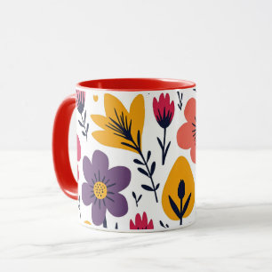 Farbenfrohe Frühlingswiesen-Blumen-Botanik Tasse
