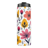 Farbenfrohe Frühlingswiesen-Blumen Botanik Thermosbecher (Vorderseite)
