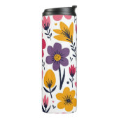 Farbenfrohe Frühlingswiesen-Blumen Botanik Thermosbecher (Nach links gedreht)