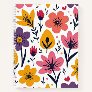 Farbenfrohe Frühlingswiesen-Blumenwiese Botanica Notizblock