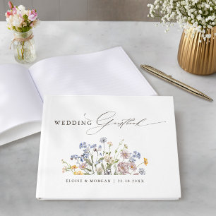 Farbenfrohe Frühlingswiesen-Gartenhochzeit Gästebuch