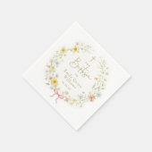 Farbenfrohe Frühlingswiesen-Taufe Serviette (Ecke)