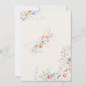 Farbenfrohe Frühlingswildblumen-Hochzeit Einladung (Rückseite)