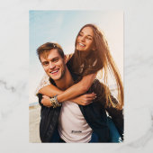 Farbenfrohe Frühlingszeit Wildblume Hochzeit speic Folieneinladung (Rückseite)