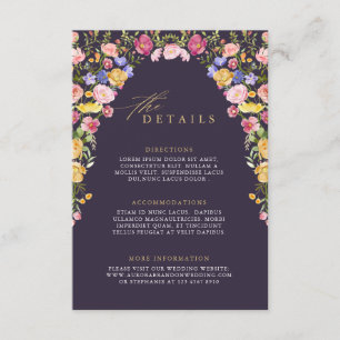Farbenfrohe Frühlingszeit Wildblume Wiese Hochzeit Begleitkarte