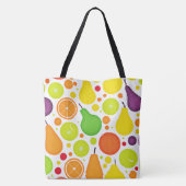 Farbenfrohe Fruitful Vibranful Art Tasche (Rückseite)