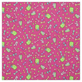 Farbenfrohe Fuchsia Pink Dog Bone Art Muster Stoff (Muster)