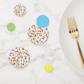 Farbenfrohe Fun Blau Grün Gelbe Polka-Punkte Konfetti (Gruppe)