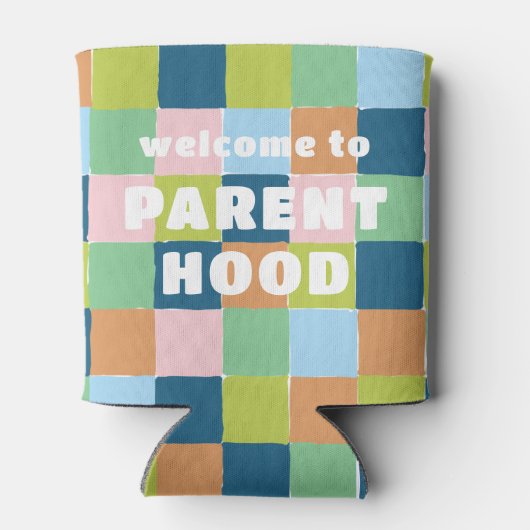 Farbenfrohe Fun Block Muster Kinderdusche Party Dosenkühler (Rückseite)