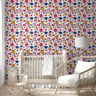 Farbenfrohe Fun Blocks Kids Pattern Kinderzimmer R Tapete