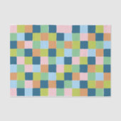 Farbenfrohe Fun Checkerboard Blockmuster Seidenpapier (Vorderseite)