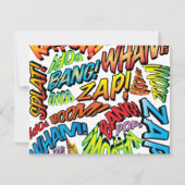 Farbenfrohe Fun Comic Book Speech Blase Mitteilungskarte (Rückseite)