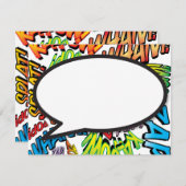 Farbenfrohe Fun Comic Book Speech Blase Mitteilungskarte (Vorne/Hinten)