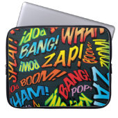 Farbenfrohe Fun Comic Buch Typografie Laptopschutzhülle (Vorderseite)