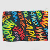 Farbenfrohe Fun Comic Pop Kunst und Kultur Golfhandtuch (Horizontal)