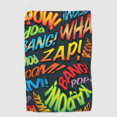 Farbenfrohe Fun Comic Pop Kunst und Kultur Golfhandtuch (Vorderseite)