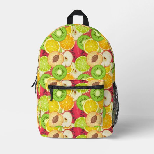 Farbenfrohe Fun Frucht Muster Bedruckter Rucksack (Vorderseite)