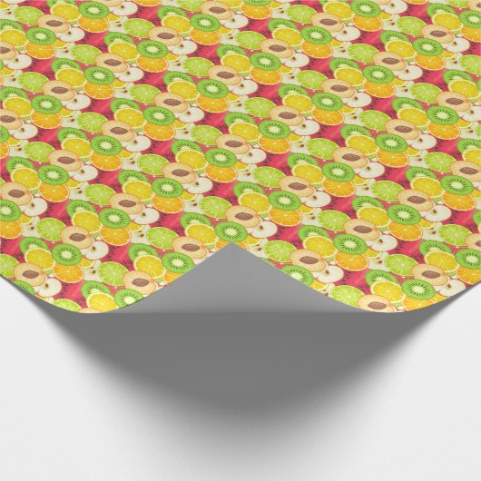 Farbenfrohe Fun Frucht Muster Geschenkpapier (Ecke)