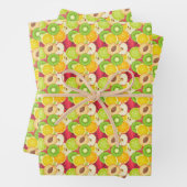 Farbenfrohe Fun Frucht Muster Geschenkpapier Set (Beispiel)