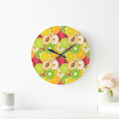 Farbenfrohe Fun Frucht Muster Große Wanduhr (Zuhause)
