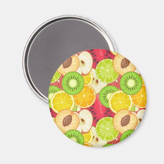 Farbenfrohe Fun Frucht Muster Magnet (Vorderseite/Rückseite)