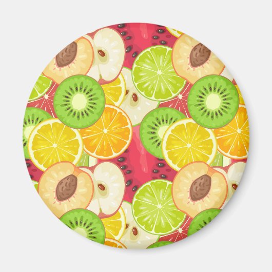 Farbenfrohe Fun Frucht Muster Magnet (Vorne)