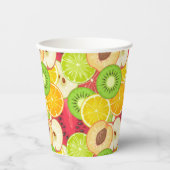 Farbenfrohe Fun Frucht Muster Pappbecher (Vorderseite)