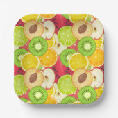 Farbenfrohe Fun Frucht Muster Pappteller (Vorderseite)