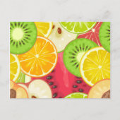 Farbenfrohe Fun Frucht Muster Postkarte (Vorderseite)