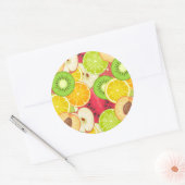 Farbenfrohe Fun Frucht Muster Runder Aufkleber (Umschlag)
