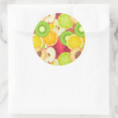 Farbenfrohe Fun Frucht Muster Runder Aufkleber (Tasche)