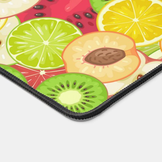 Farbenfrohe Fun Frucht Muster Schreibtischunterlage (Ecke)