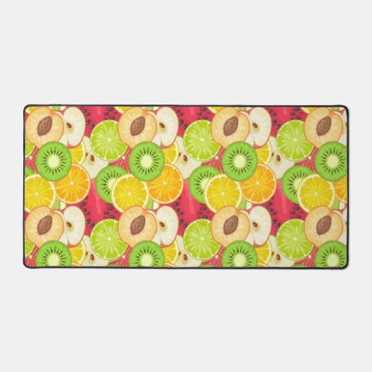 Farbenfrohe Fun Frucht Muster Schreibtischunterlage (Vorderseite)