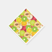 Farbenfrohe Fun Frucht Muster Serviette (Ecke)