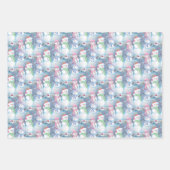 Farbenfrohe Fun Funny Holiday Snowmen Muster Geschenkpapier Set (Vorderseite 3)