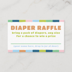 Farbenfrohe Fun Gender Neutral Baby Diaper Raffel Visitenkarte