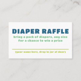 Farbenfrohe Fun Gender Neutral Baby Diaper Raffle  Visitenkarte