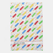 Farbenfrohe Fun Ice Pop und Sprinkles Sommermuster Geschirrtuch (Vertikal)