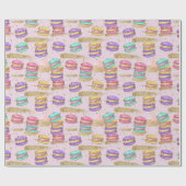 Farbenfrohe Fun Imitate Gold Glitzer Macarons Must Geschenkpapier (Flach)