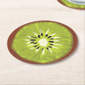 Farbenfrohe Fun kivi Magi Färbung Modernes grünes Runder Pappuntersetzer (Angewinkelt)