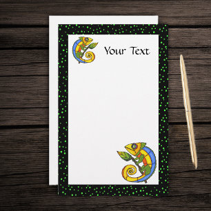 Farbenfrohe Fun Lizard auf einer Zweigniederlassun Briefpapier