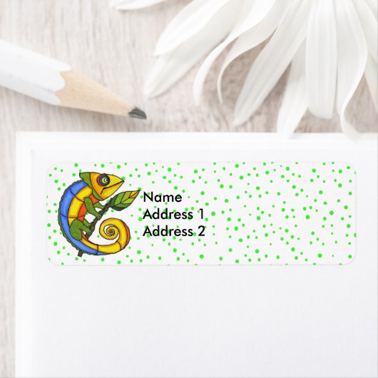 Farbenfrohe Fun Lizard Zweig Grüne Punkte (Insitu)