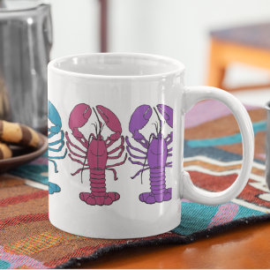 Farbenfrohe Fun Lobster Crustaceanca Kaffeetasse