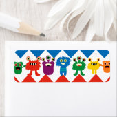 Farbenfrohe Fun Monster Niedliches Zickzack Strick (Insitu)