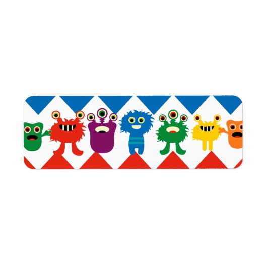 Farbenfrohe Fun Monster Niedliches Zickzack Strick (Vorne)