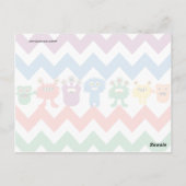 Farbenfrohe Fun Monster Niedliches Zickzack Strick Postkarte (Rückseite)