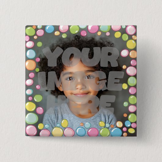 Farbenfrohe Fun Pastel Blase Rahmen Border für Fot Button (Vorderseite)