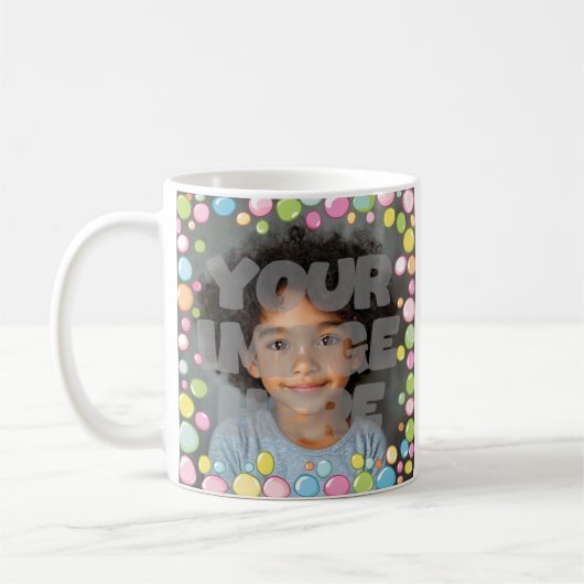 Farbenfrohe Fun Pastel Blase Rahmen Border für Fot Kaffeetasse (Links)