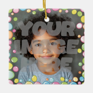 Farbenfrohe Fun Pastel Blase Rahmen Border für Fot Keramikornament