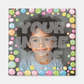 Farbenfrohe Fun Pastel Blase Rahmen Border für Fot Magnet (Vorne)